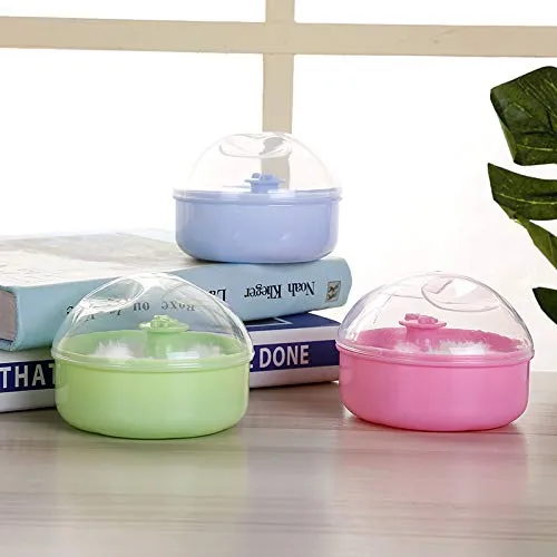 1 Piece Soft Face Body Powder Puff Sponge Box Case Cosmetic Container [RANDOM COLOR]