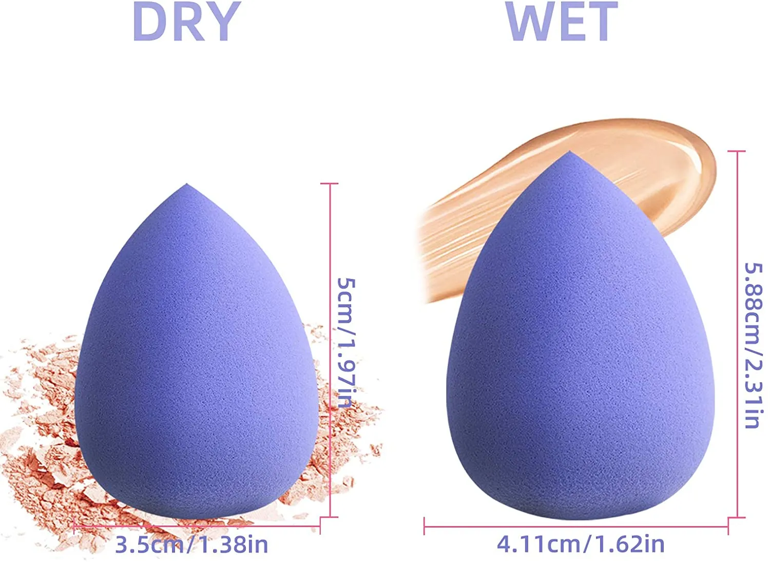 10 Colors Makeup Sponges - Latex Free