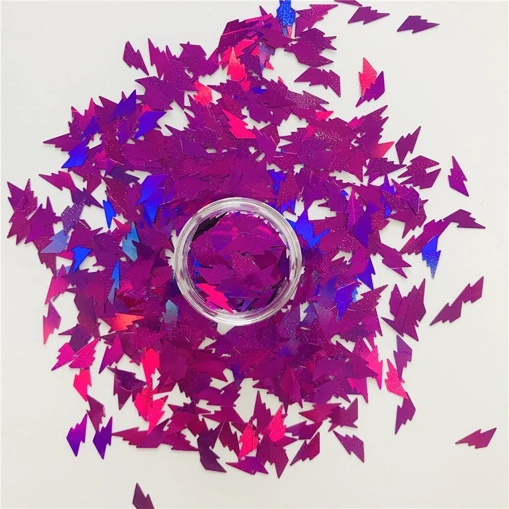 10 Grams/Pack - Lightning Shape Glitter Sequins - Festival Rave Beauty Makeup Face Body Nail Art Decoration LB800