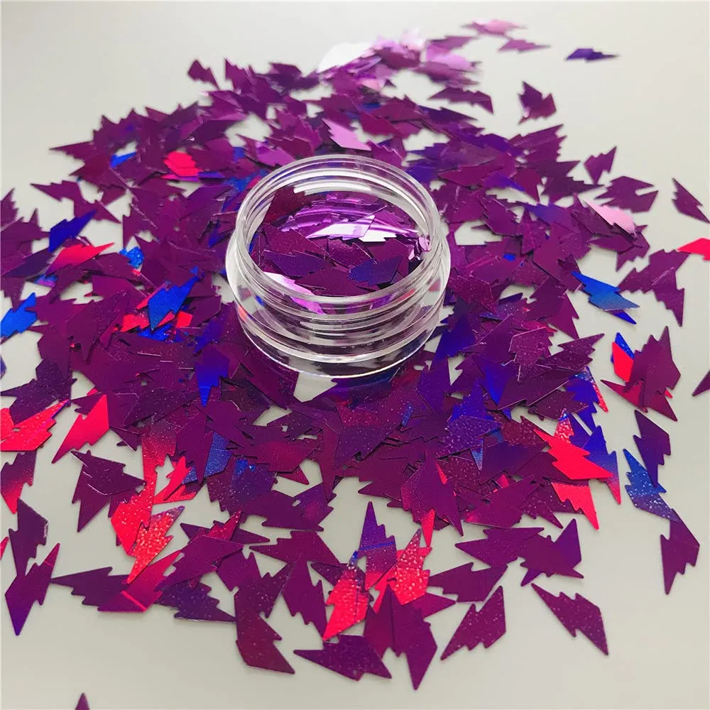 10 Grams/Pack - Lightning Shape Glitter Sequins - Festival Rave Beauty Makeup Face Body Nail Art Decoration LB800