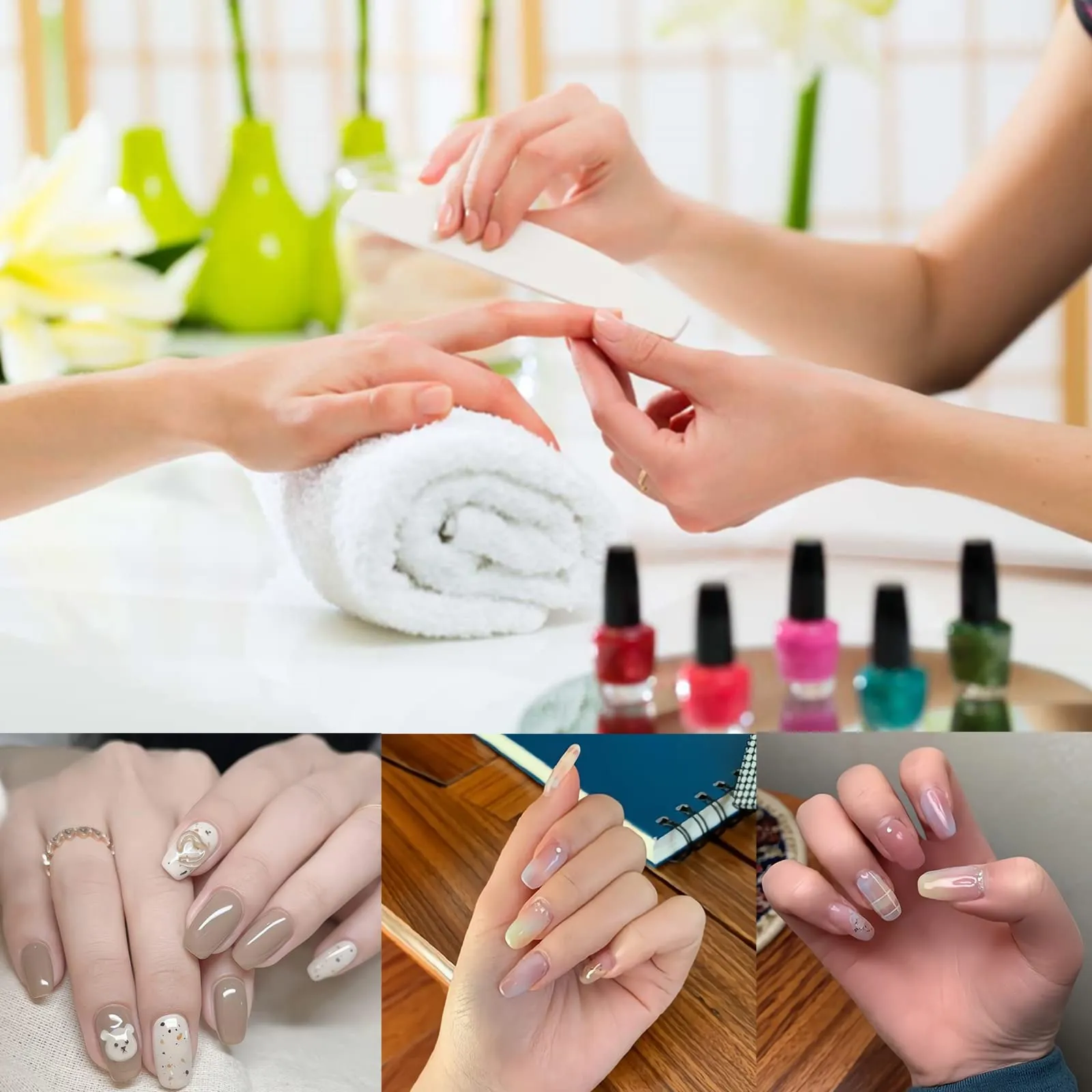 1000PCS Short Almond Nail Tips - Acrylic Nail Tips, ToouYoun 10 Sizes Soft Gel Full Cover Nail Tips with Box for Nail Tips Art Salons and Home DIY