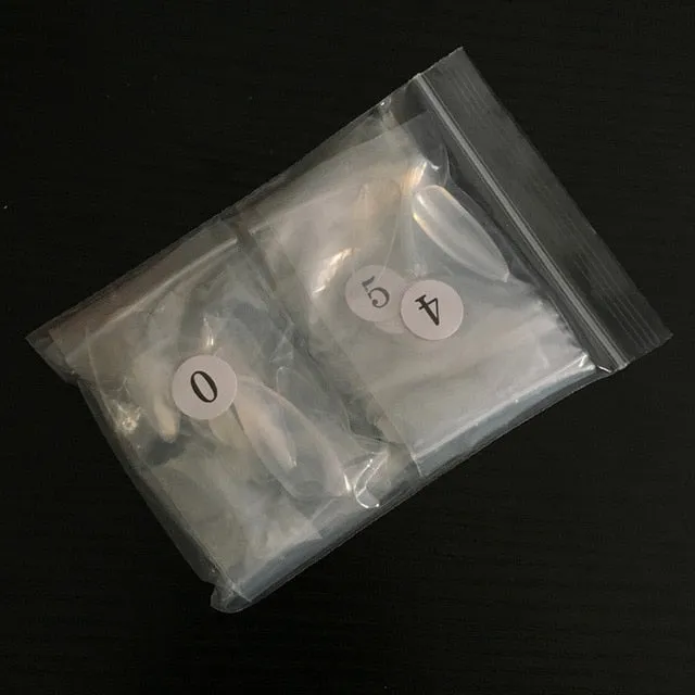 100PCS/PACK Professional False Nails Long Stiletto Nails White Clear Full Cover Acrylic Fingernails UV Gel Fake Nail Art Tips