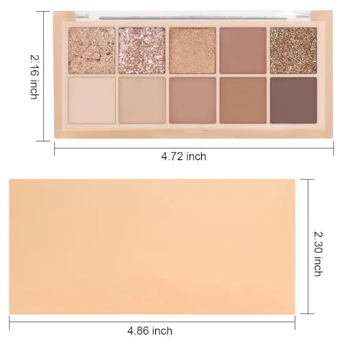 10Colors Rose Gold Brown Colorful Eyeshadow Palette Makeup,Natural Neutral Highly Pigmented Eye Shadow,Naturing-Looking Long Lasting Waterpr