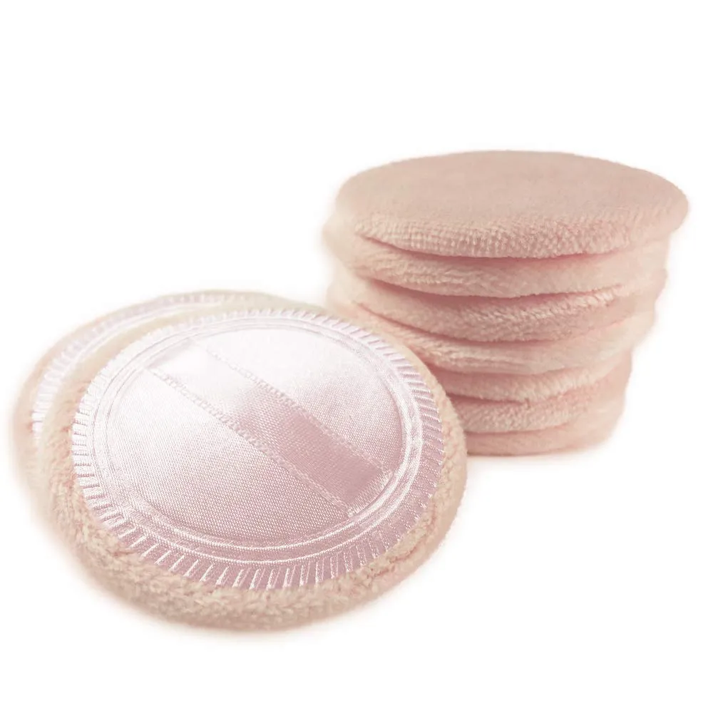 10pcs Powder Puff Cotton Cosmetic Powder Makeup Puffs Pads Makeup with Ribbon Face Powder Puffs for Loose and Foundation 2.36 inch. (Color1) Color1