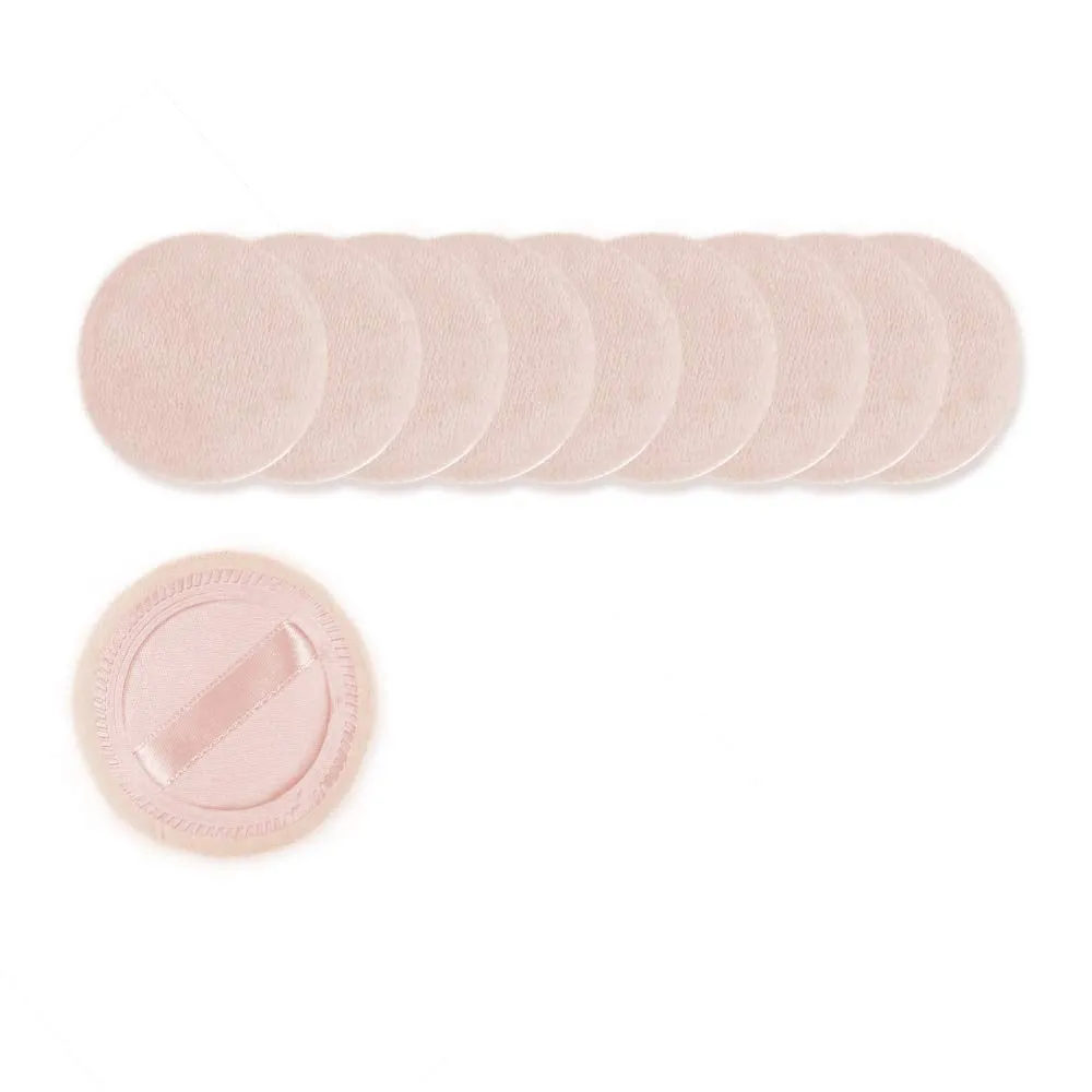 10pcs Powder Puff Cotton Cosmetic Powder Makeup Puffs Pads Makeup with Ribbon Face Powder Puffs for Loose and Foundation 2.36 inch. (Color1) Color1