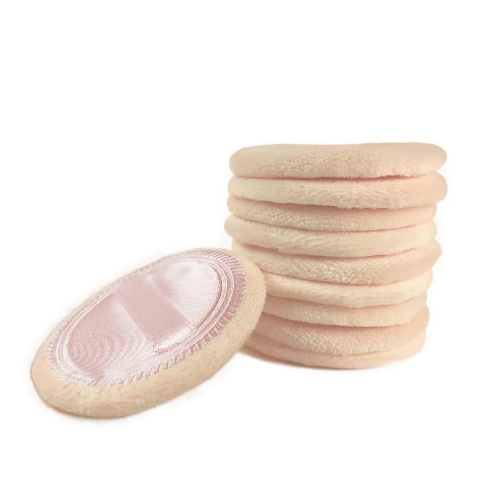 10pcs Powder Puff Cotton Cosmetic Powder Makeup Puffs Pads Makeup with Ribbon Face Powder Puffs for Loose and Foundation 2.36 inch. (Color1) Color1