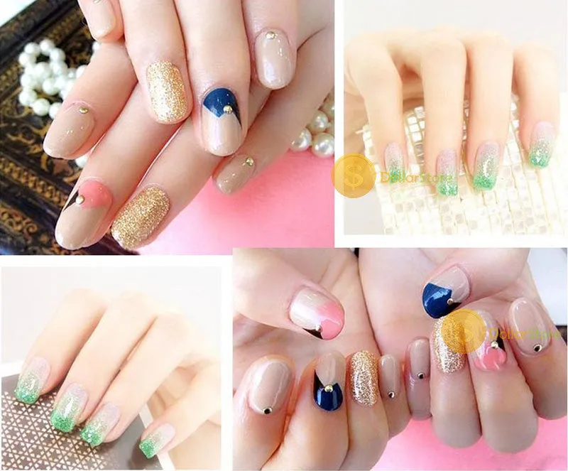 12 Color Glitter Decor Nail Art Powder Dust Bottle Set