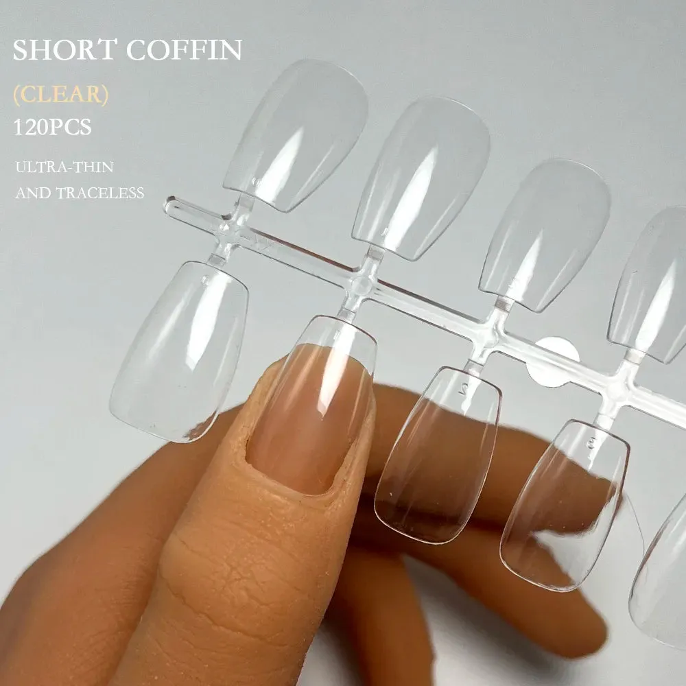 120pcs XXS Super Short Almond Full Cover Sculpted Soft Gel Nail Tips Press on Fake Nails Tailor-made for Short Small Nail Beds