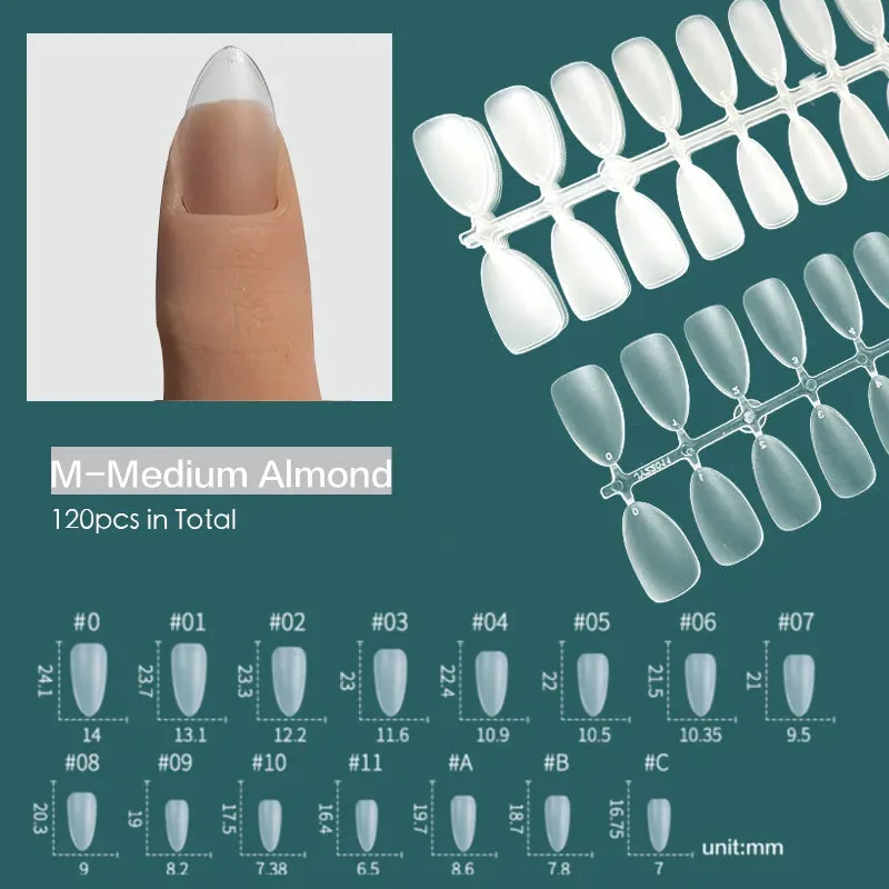 120pcs XXS Super Short Almond Full Cover Sculpted Soft Gel Nail Tips Press on Fake Nails Tailor-made for Short Small Nail Beds