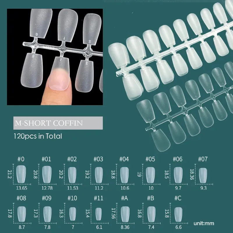 120pcs XXS Super Short Almond Full Cover Sculpted Soft Gel Nail Tips Press on Fake Nails Tailor-made for Short Small Nail Beds