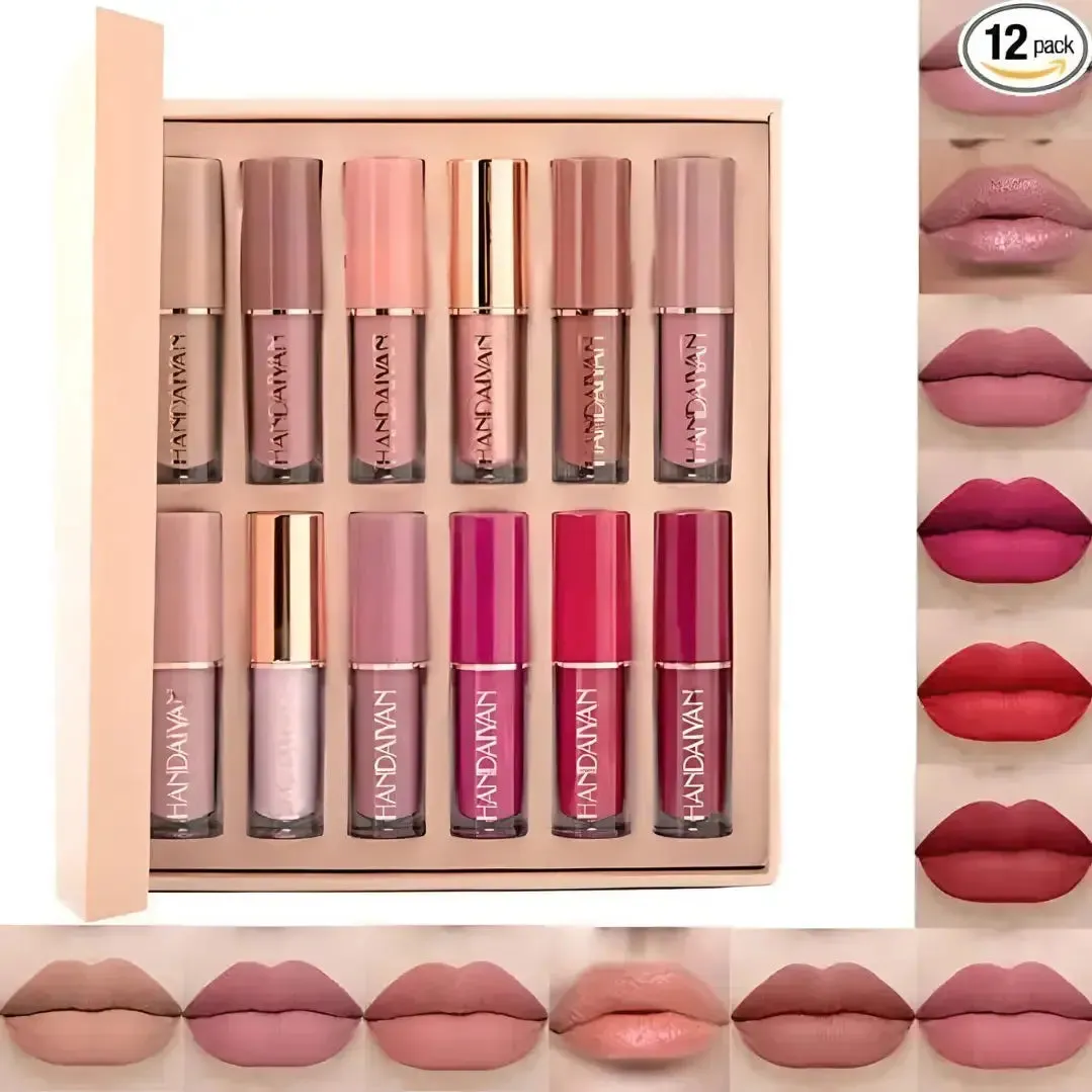 12Pcs Velvet Matte Liquid Lipstick Set