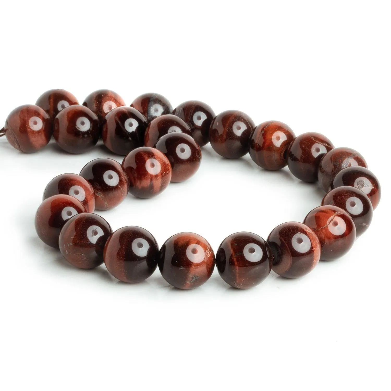 16mm Red Tigers Eye Rounds 16 inch 25 beads