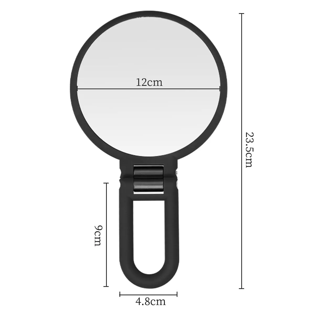 1X 30X Magnifying Hand Held Mirror,Double Side Folding Hand Mirror for Women with Adjustable Handle,Travel Table Desk Shaving Bathroom (Black)