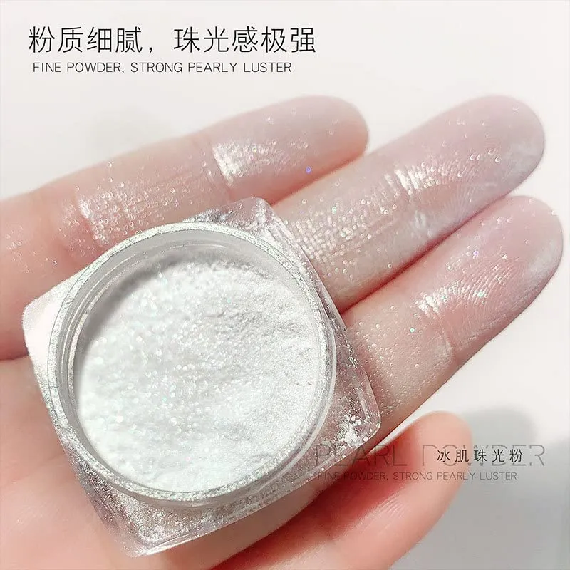 2 Same Boxes Pearl Powder,Ice Transparent Aurora Nail Powder,Neon Rainbow Holographic Chameleon Powder Chrome Iridescent Pigment Pearlescent High Gloss Nail Art Glitters