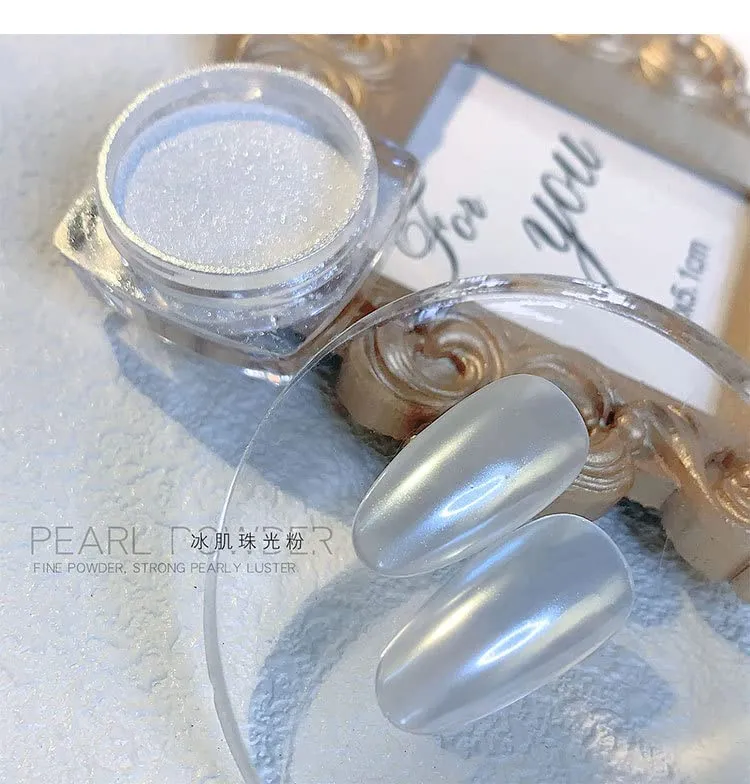2 Same Boxes Pearl Powder,Ice Transparent Aurora Nail Powder,Neon Rainbow Holographic Chameleon Powder Chrome Iridescent Pigment Pearlescent High Gloss Nail Art Glitters