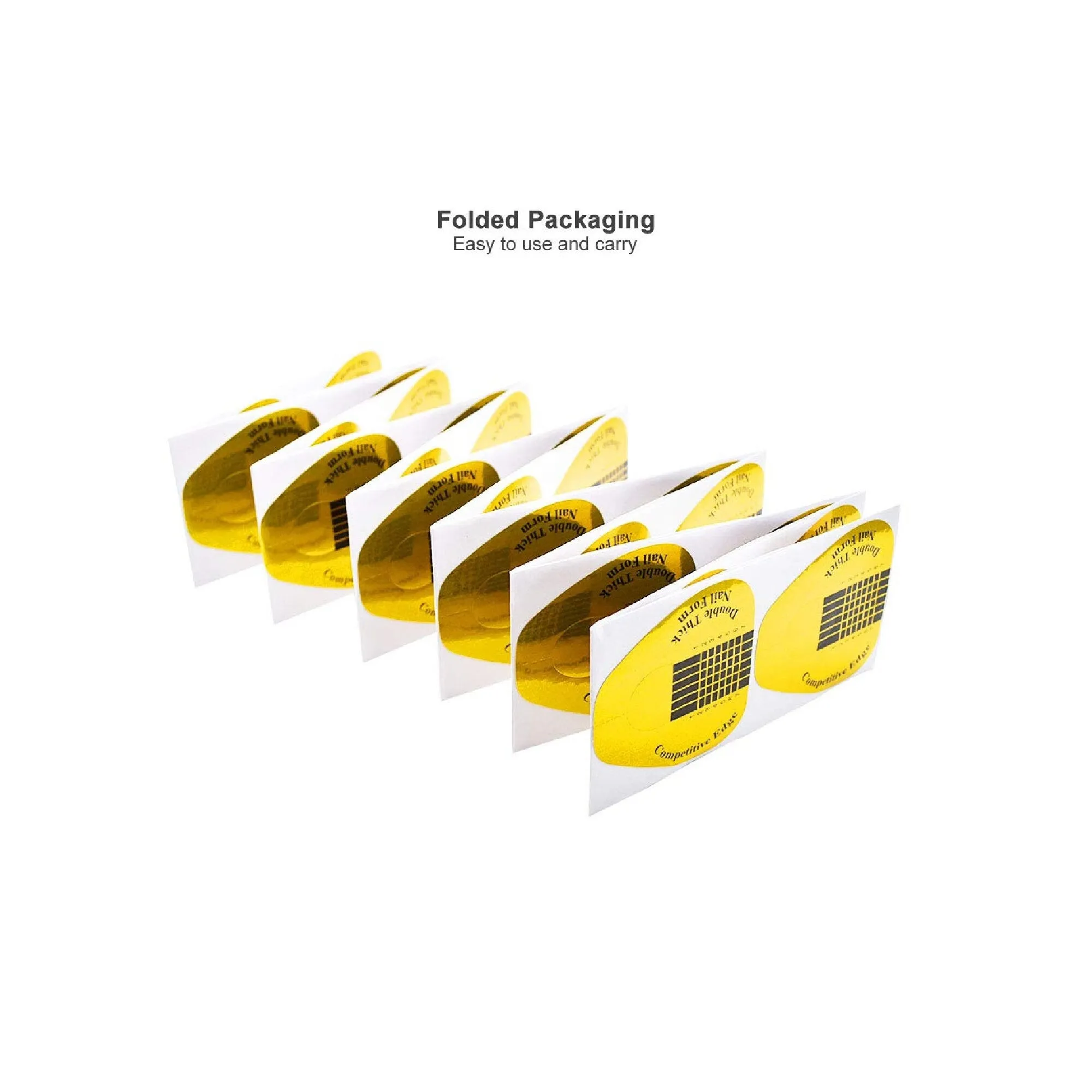 200 Pieces Acrylic Nail Forms | Gold Horseshoe Nail Extension Forms | Nail Art Supplies