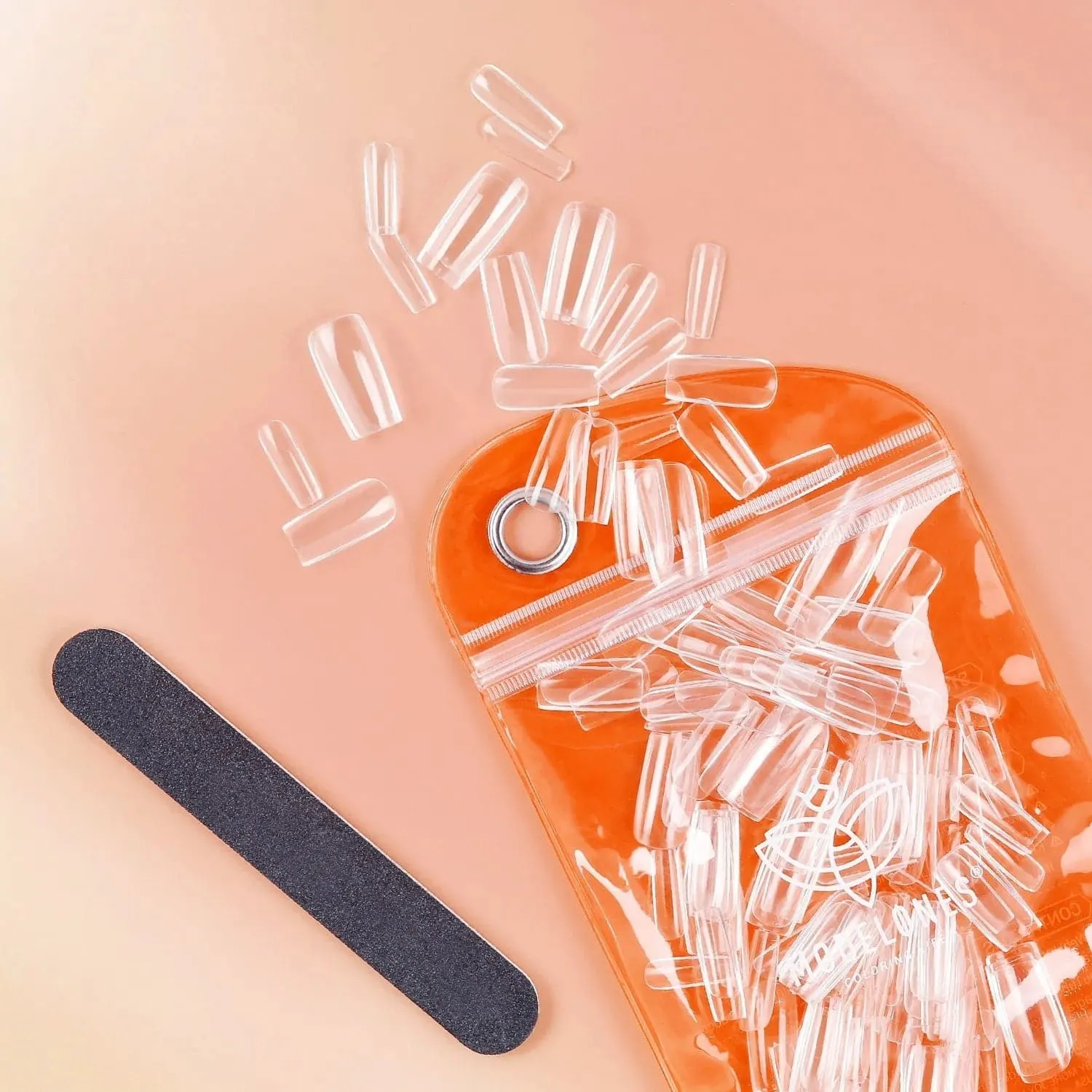 200Pcs Clear Square Full Cover Nail Tips