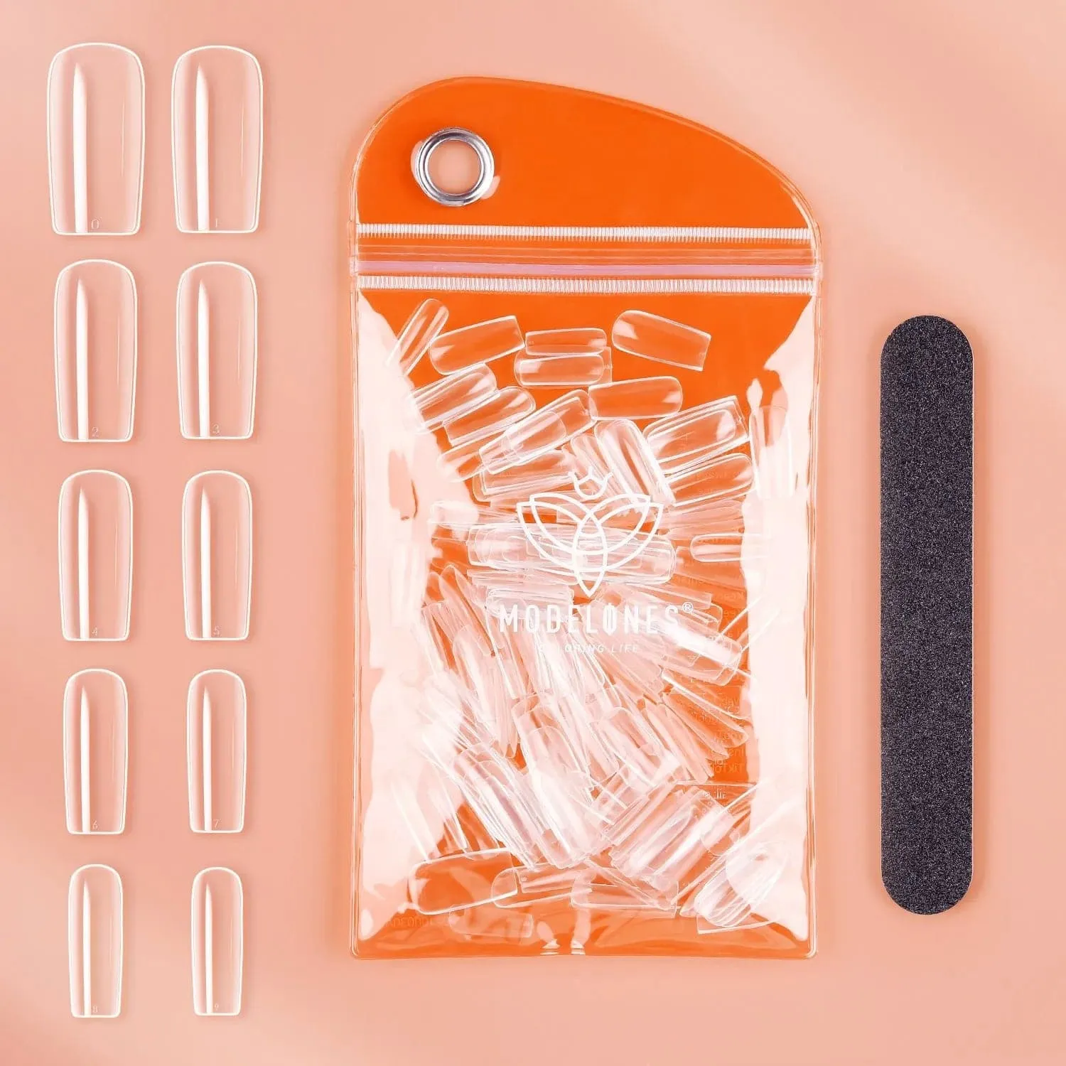 200Pcs Clear Square Full Cover Nail Tips