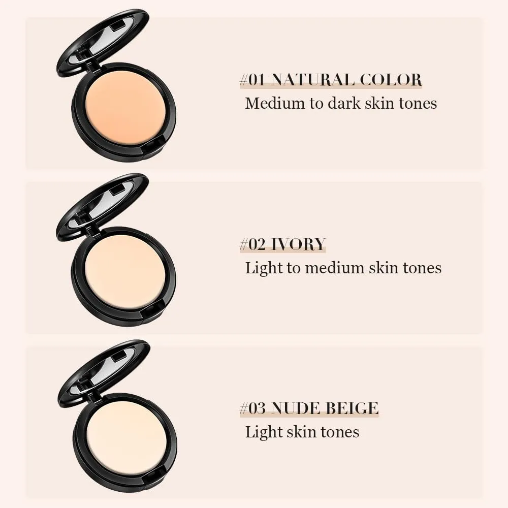 2025 New Face Setting Powder, Portable Makeup Powder Compact Control Shine Complexion Long-Lasting Matte Finish, Natural (White, 0.42 Ounce (Pack of 1))