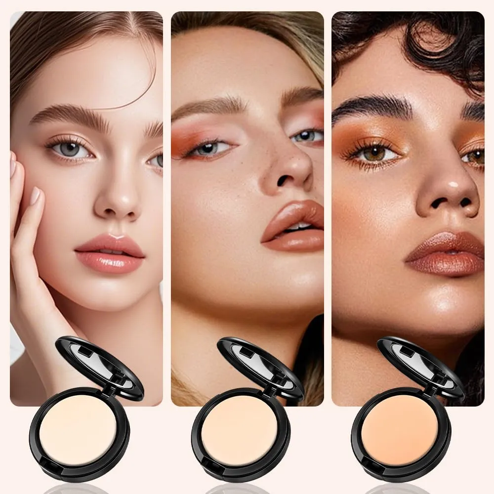 2025 New Face Setting Powder, Portable Makeup Powder Compact Control Shine Complexion Long-Lasting Matte Finish, Natural (White, 0.42 Ounce (Pack of 1))