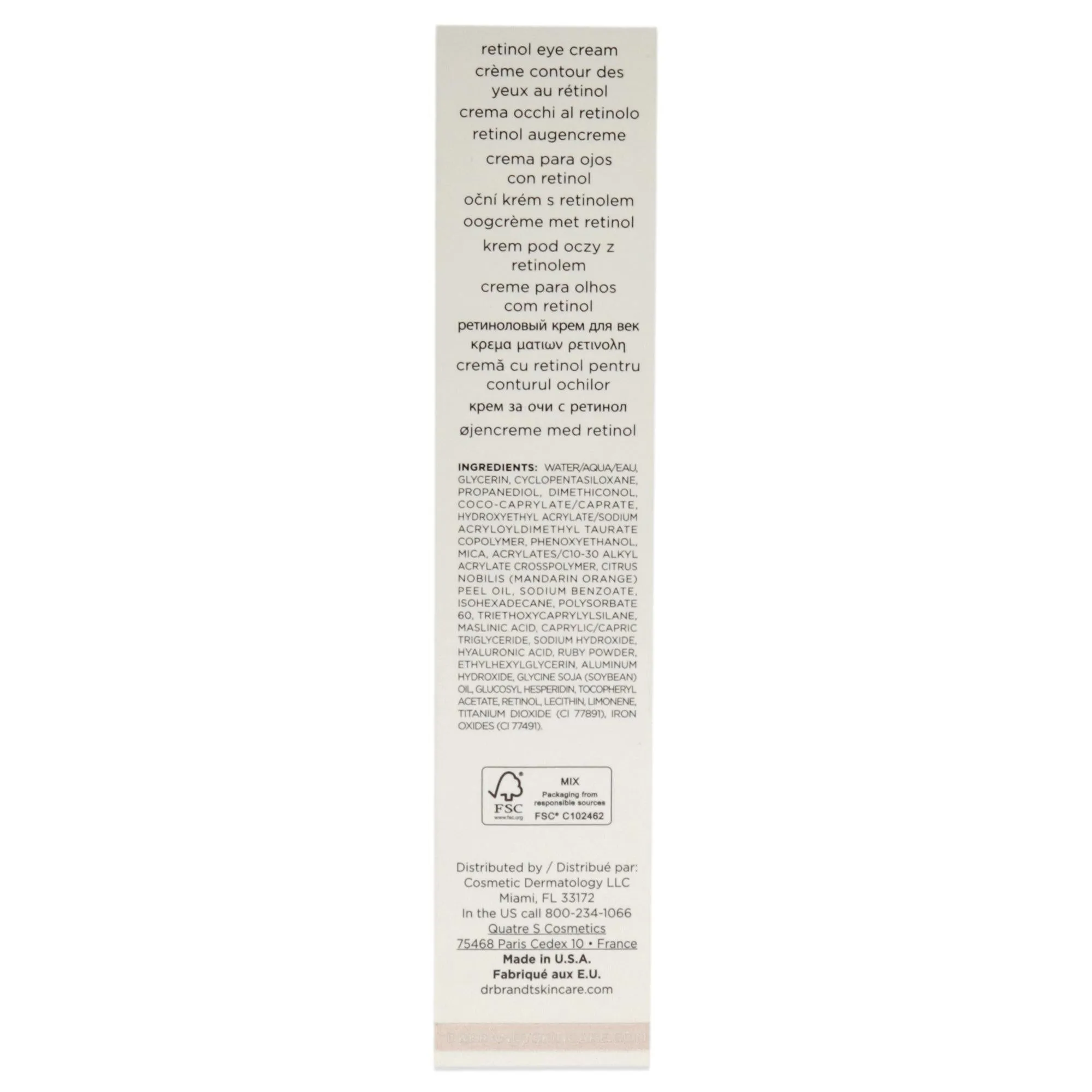 24-7 Retinol Eye Cream by Dr. Brandt for Women - 0.5 oz Cream