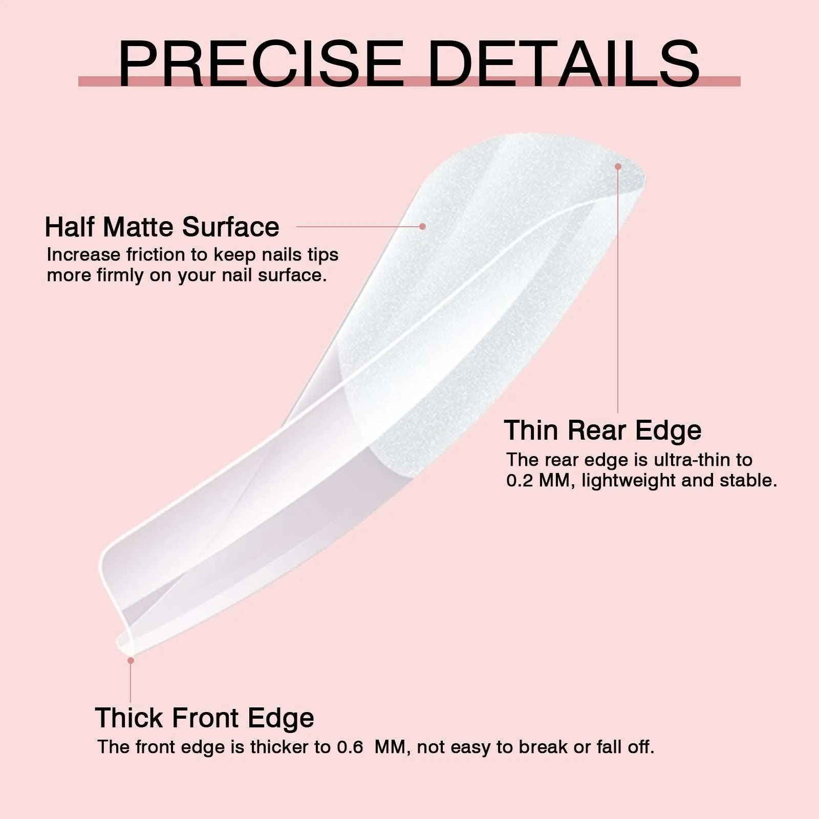 240PCS Long Coffin Full Cover False Nails Tips Kit