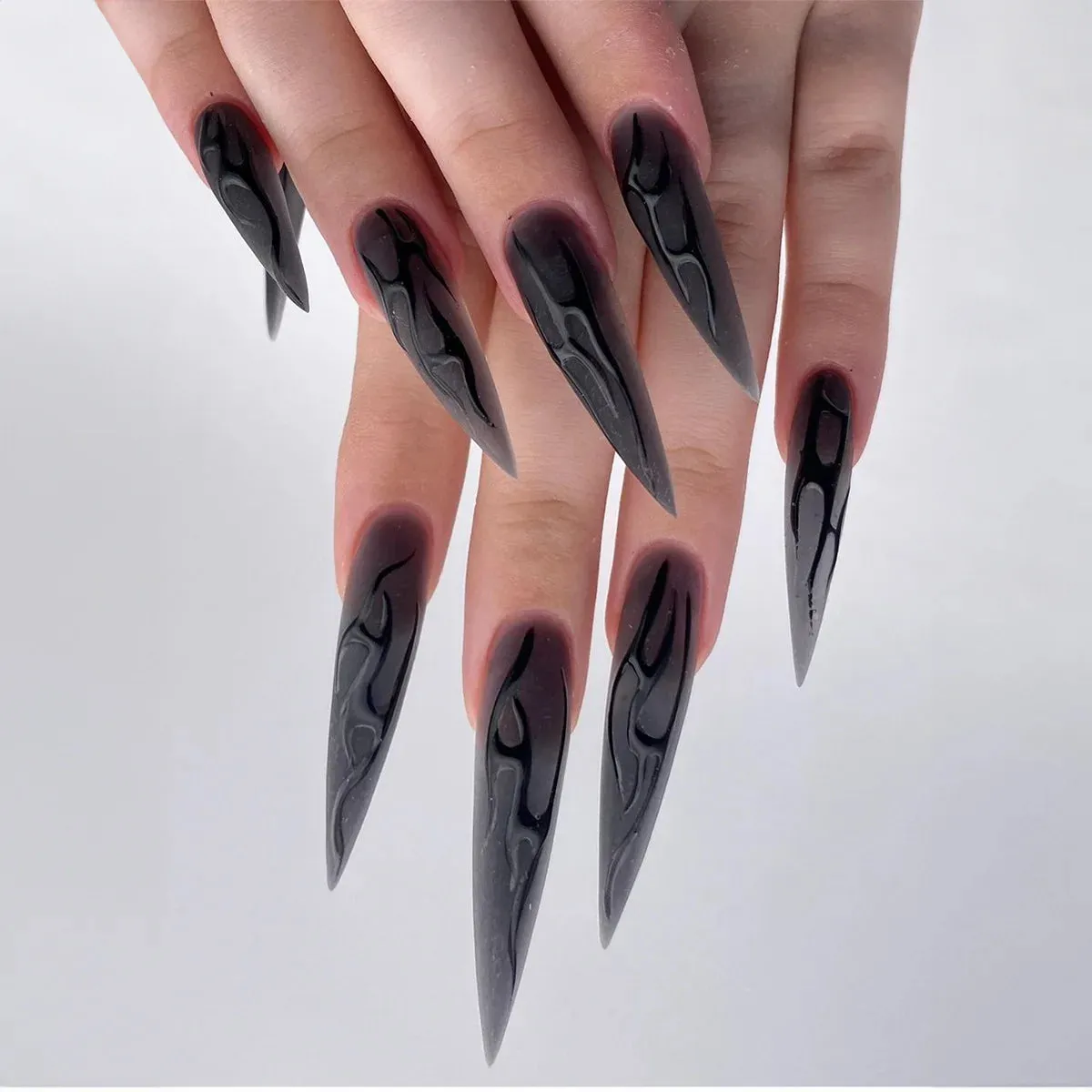 24pcs Wearable Short Round Head False Nails Sparkling French Designs Full Cover Almond fake nails with glue Press On nails tips