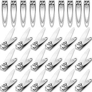 28 Pieces Thick Stainless Steel Nail Clippers Nail Cutter Set Fingernail and Toenail Clipper Portable Sturdy Nail Clippers for Men and Women