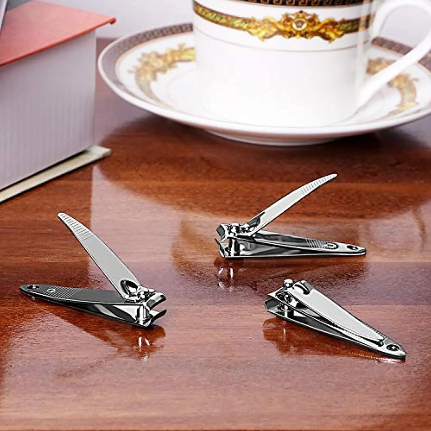 28 Pieces Thick Stainless Steel Nail Clippers Nail Cutter Set Fingernail and Toenail Clipper Portable Sturdy Nail Clippers for Men and Women