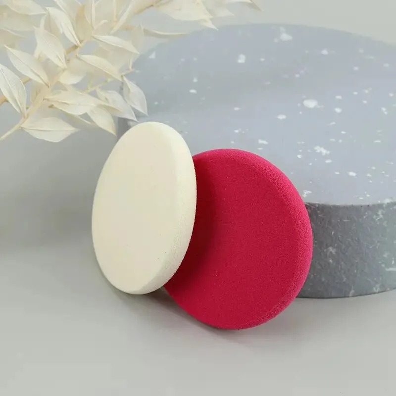 2pcs Round Makeup Sponges | Beauty Face Primer Compact Powder Puff | Blender Sponge Replacement For Cosmetic Flawless Foundation