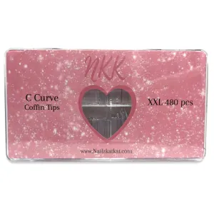 2XL C-Curve Coffin Half-Covered Nail Tips