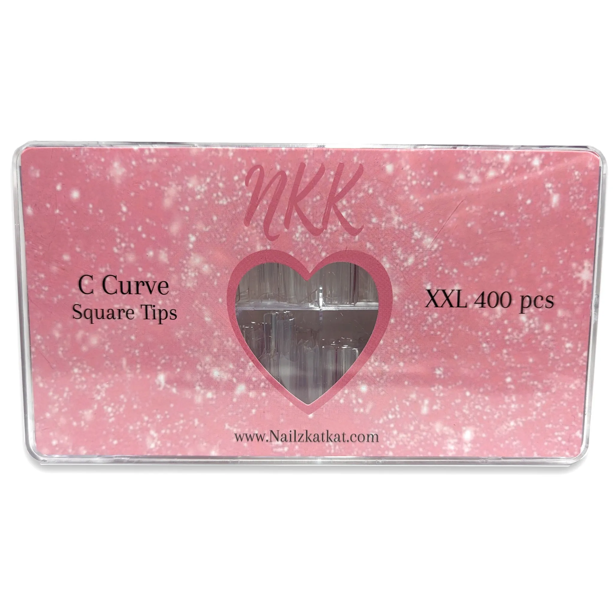 2XL C-Curve Square Half-Covered Nail Tips