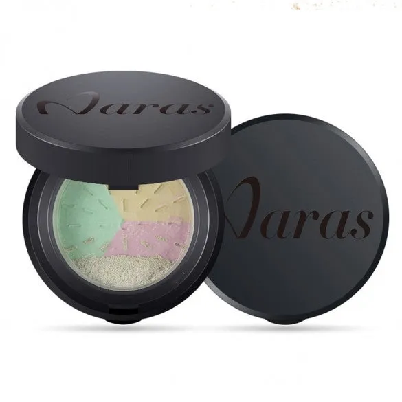 3 Colors In 1 Loose Powder Bare Mineral Polishing Longlasting Face Powder With Mirror And Puff