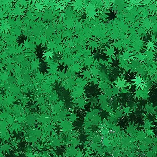 3 Pack - Green, Rainbow & Silver Holographic Leaf Glitter - Solvent Resistant & Cosmetic Grade - Face Body Nails Resin Arts & Crafts, Tumblers, Bath Bombs, Resin - Weed Pot Marijuana Leaf