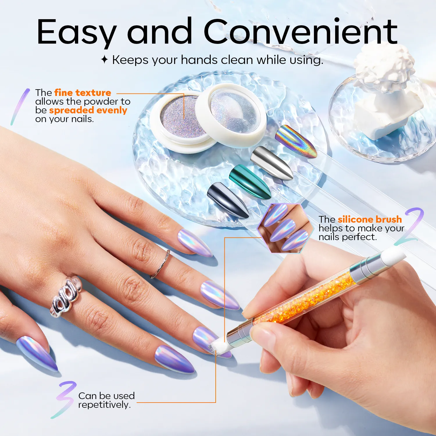 4 Colors Chrome Powder Set - Galactic Halo