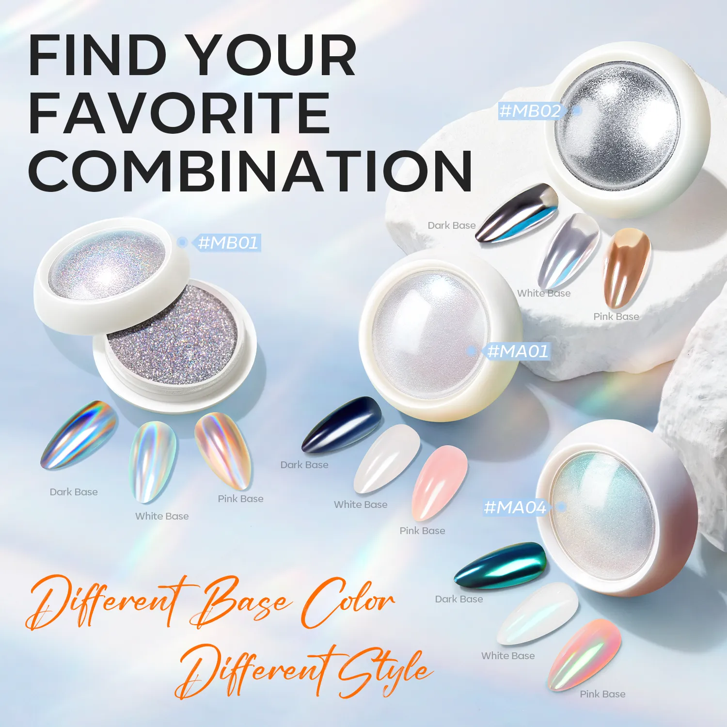 4 Colors Chrome Powder Set - Galactic Halo