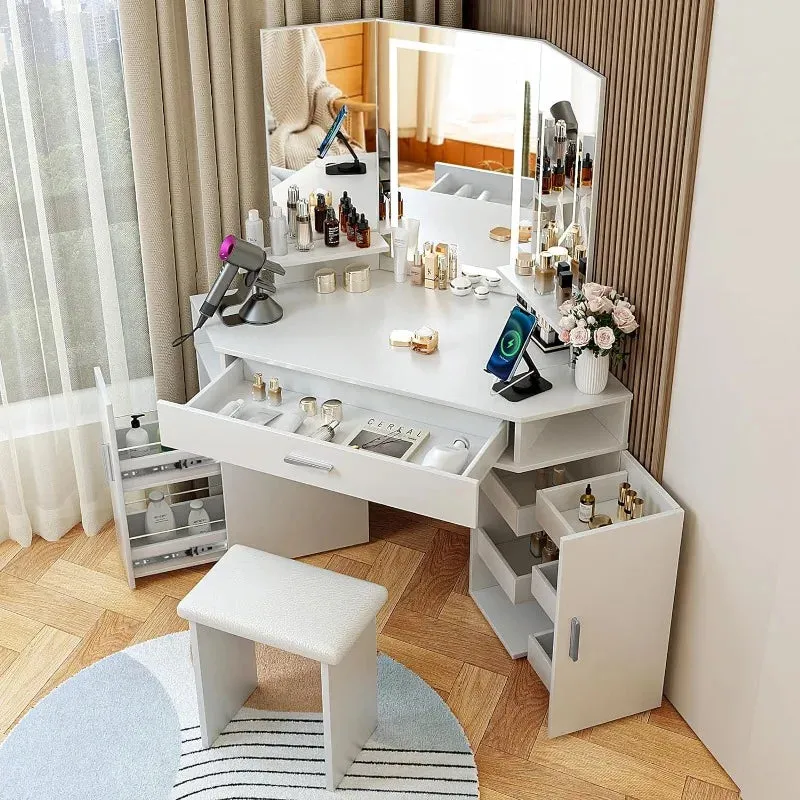 47" L Vanity with Lighted Mirror - Makeup Vanity Desk