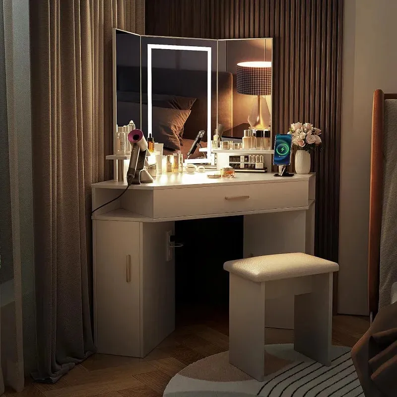 47" L Vanity with Lighted Mirror - Makeup Vanity Desk