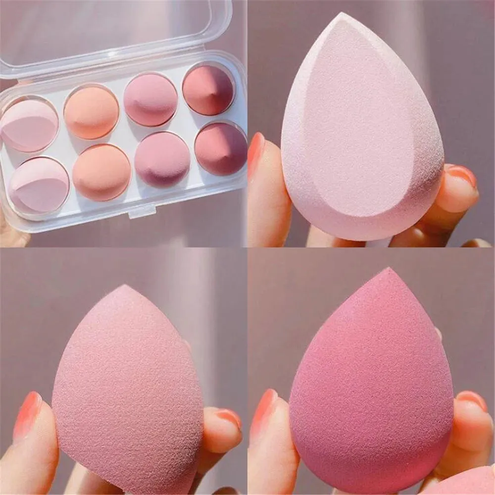 4/8pcs Makeup Sponge Blender Beauty Egg Cosmetic Puff - Soft Foundation Sponges, Powder Puff. Women's Makeup Accessories and Beauty Tools.