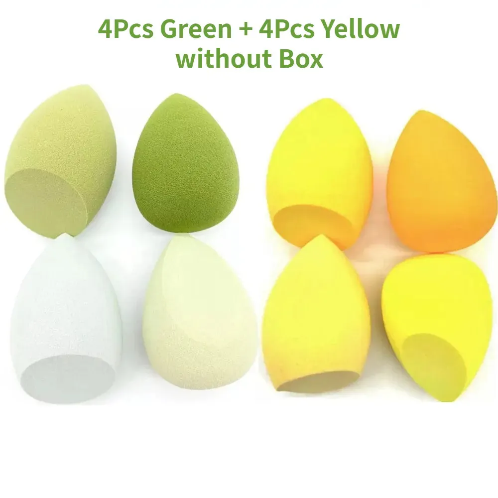 4/8pcs Makeup Sponge Blender Beauty Egg Cosmetic Puff - Soft Foundation Sponges, Powder Puff. Women's Makeup Accessories and Beauty Tools.
