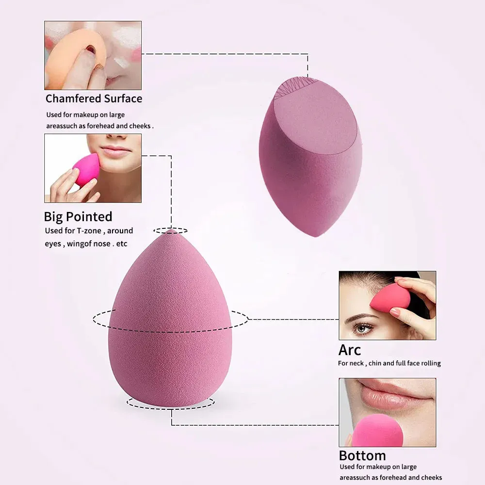 4/8pcs Makeup Sponge Blender Beauty Egg Cosmetic Puff - Soft Foundation Sponges, Powder Puff. Women's Makeup Accessories and Beauty Tools.