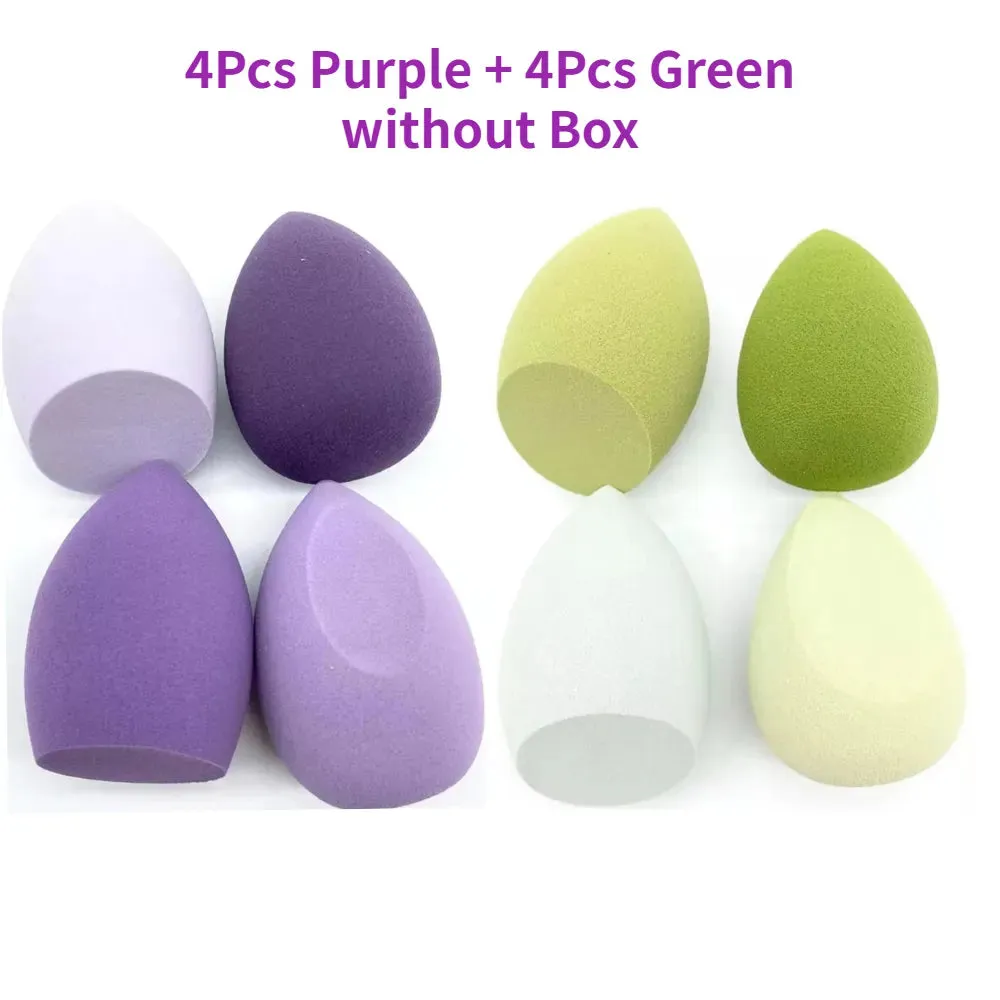 4/8pcs Makeup Sponge Blender Beauty Egg Cosmetic Puff - Soft Foundation Sponges, Powder Puff. Women's Makeup Accessories and Beauty Tools.