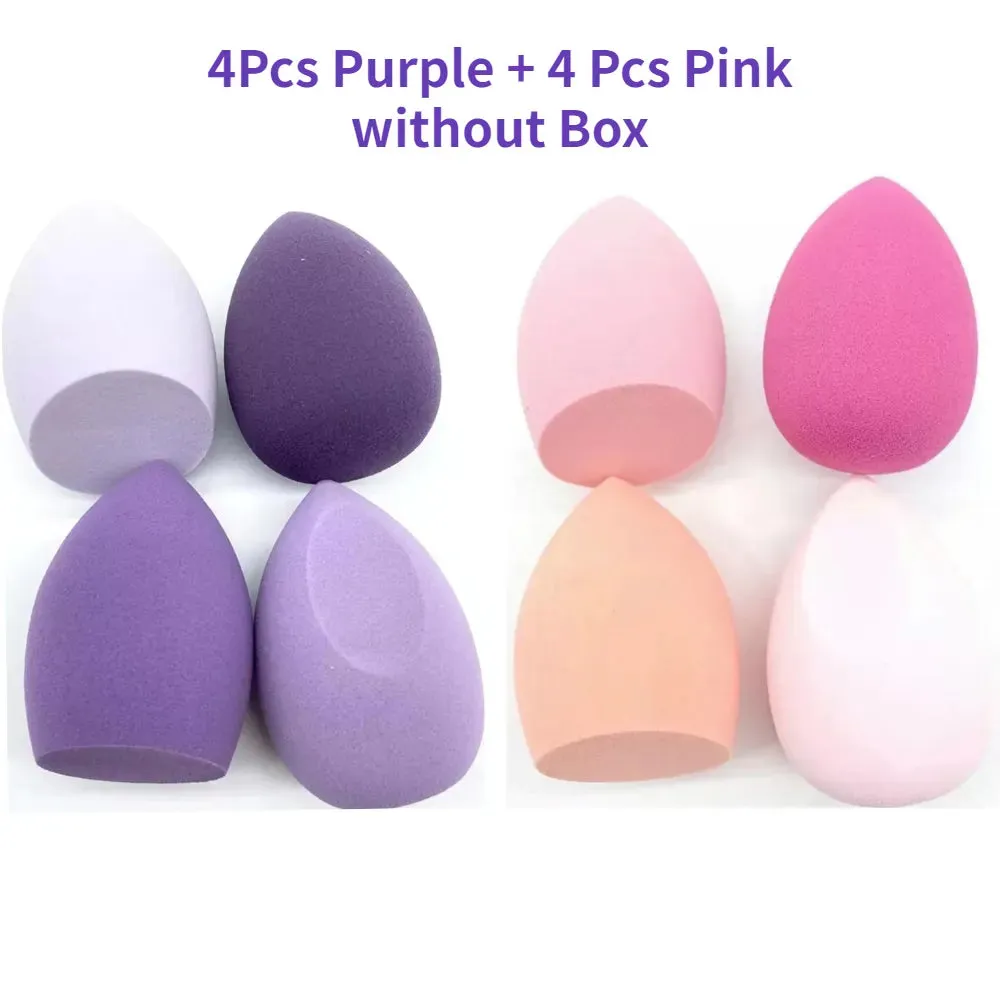 4/8pcs Makeup Sponge Blender Beauty Egg Cosmetic Puff - Soft Foundation Sponges, Powder Puff. Women's Makeup Accessories and Beauty Tools.