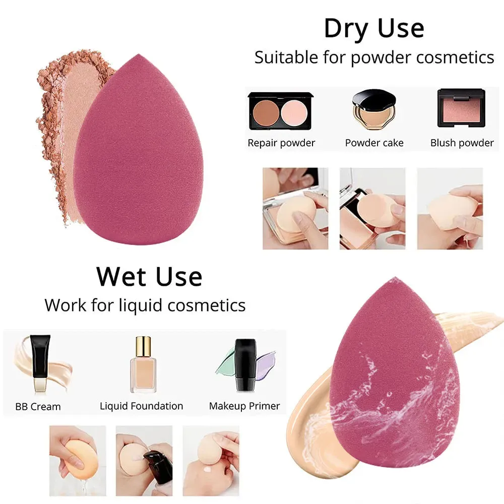 4/8pcs Makeup Sponge Blender Beauty Egg Cosmetic Puff - Soft Foundation Sponges, Powder Puff. Women's Makeup Accessories and Beauty Tools.