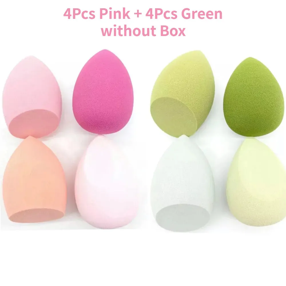 4/8pcs Makeup Sponge Blender Beauty Egg Cosmetic Puff - Soft Foundation Sponges, Powder Puff. Women's Makeup Accessories and Beauty Tools.