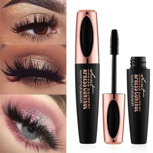 4D Silk fiber Eye Lashe Makeup Waterproof Silicone Brush Head Mascara