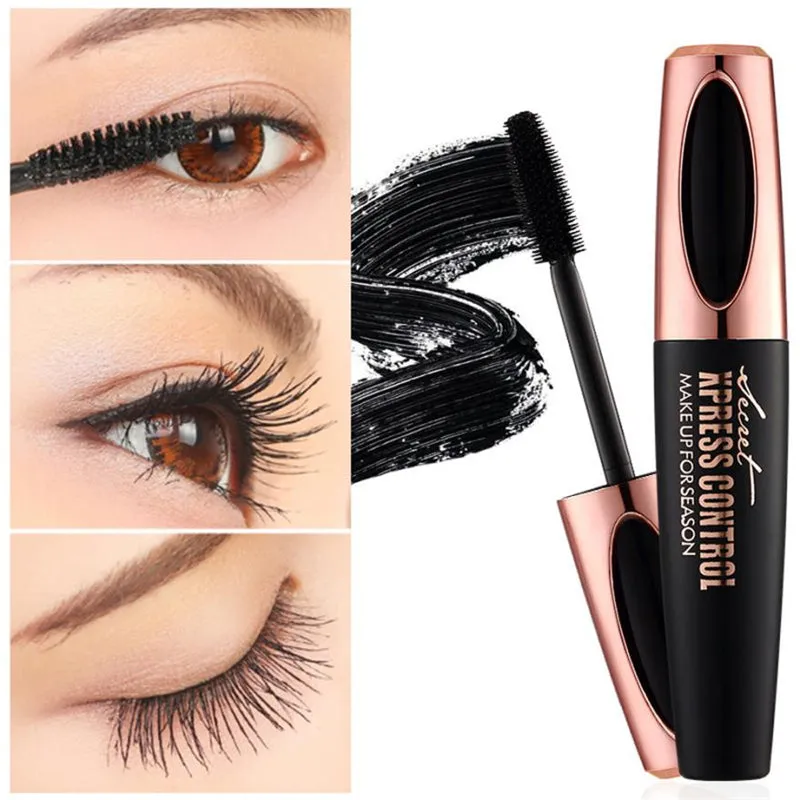 4D Silk fiber Eye Lashe Makeup Waterproof Silicone Brush Head Mascara