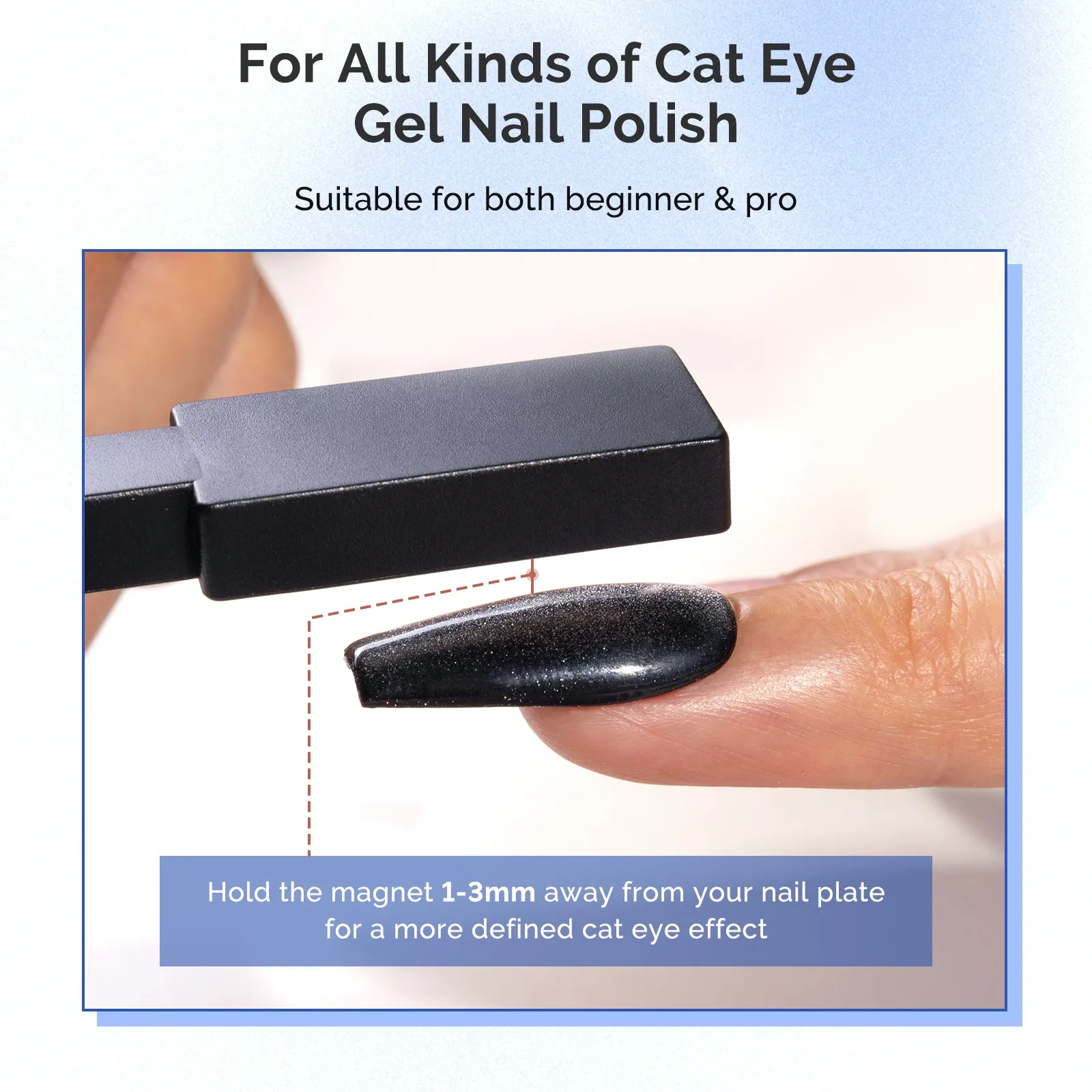 5 in 1 Multifunctional Cat Eye Gel Nail Polish Magnet - Black