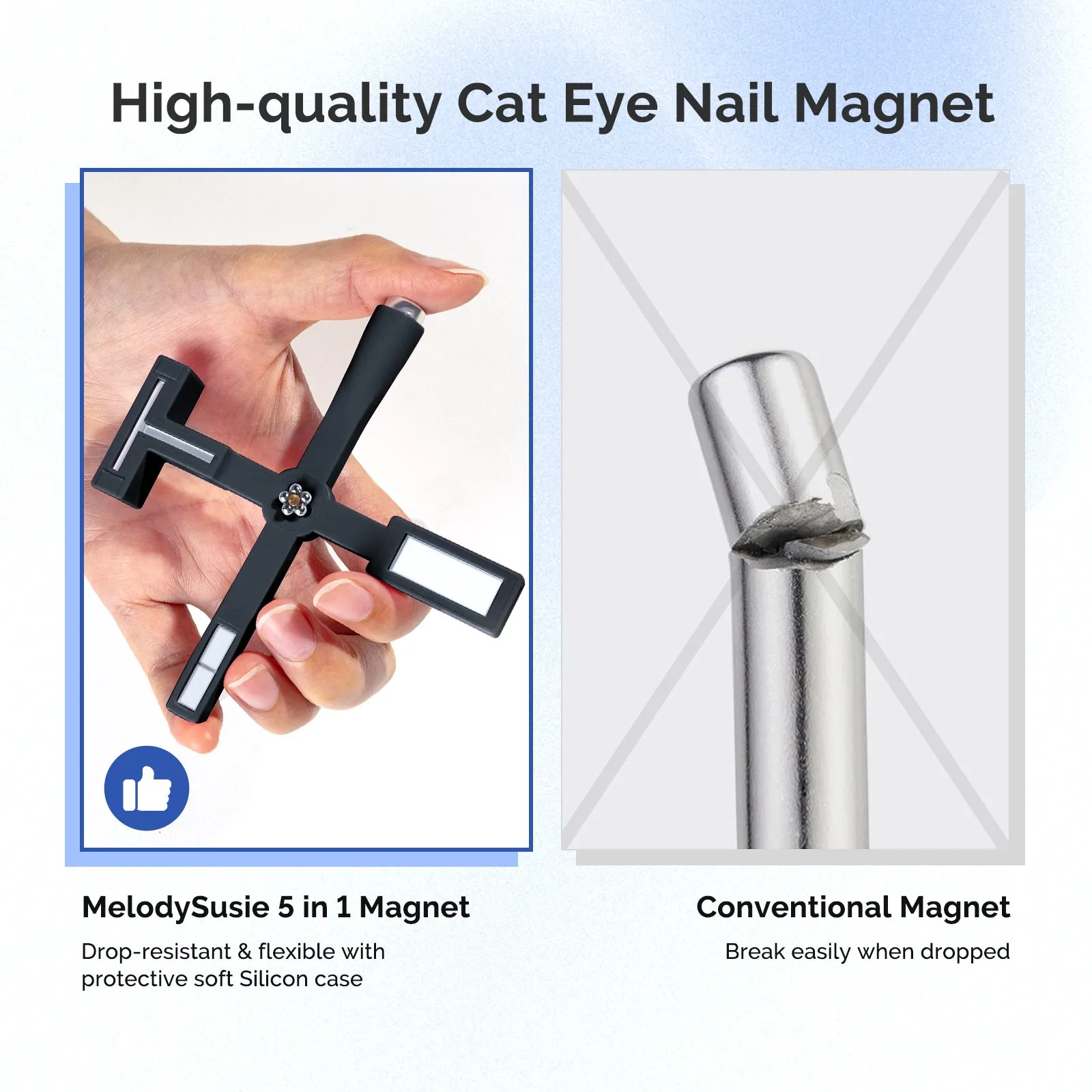 5 in 1 Multifunctional Cat Eye Gel Nail Polish Magnet - Black