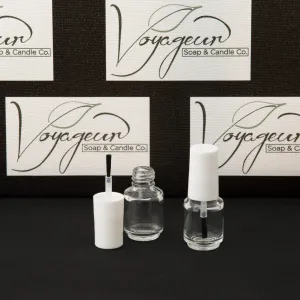 5 ml Mini Round Nail Polish Bottle with Brush and White Cap